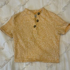 Cute orange sorbet with unique print cropped shirt